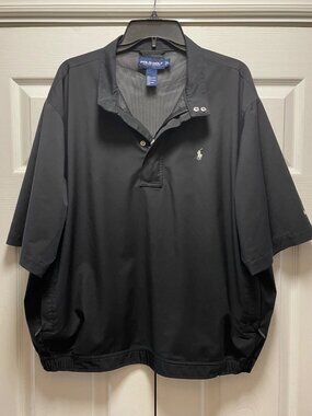 Polo Golf Ralph Lauren Men’s Windbreaker Pullover Short Sleeve L 1/4 Zip Snap